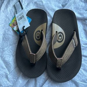 Kids Brown Flip-Flops | Size 2-3